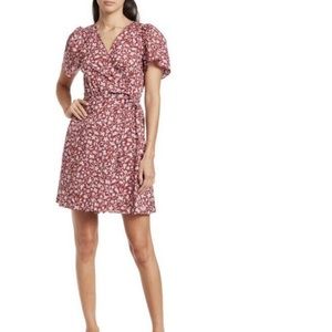 Madewell Flutter Sleeve Wrap Mini Dress Batik Vines Women’s NO259